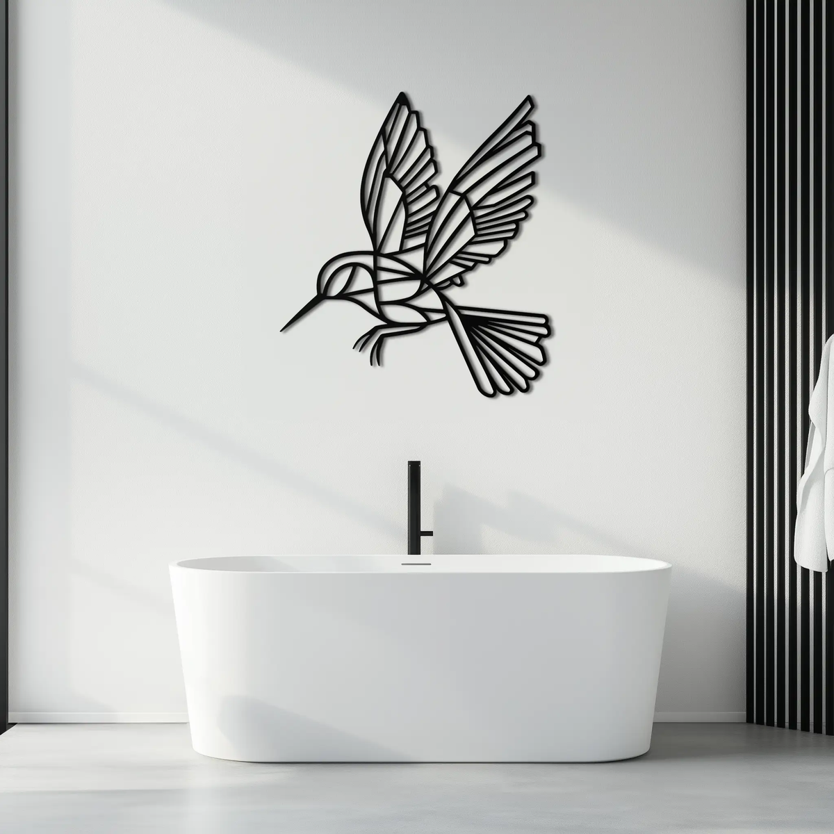 Hummingbird Metal Wall Art – Delicate Bird Silhouette Steel Decor for Nature-Inspired Interiors- KAF339 by Enova Art