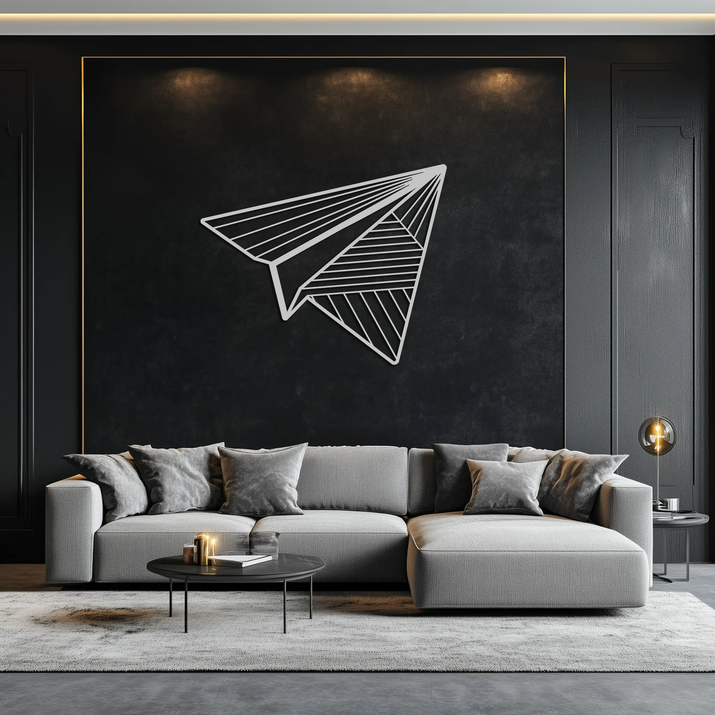 Paper Airplane Metal Wall Art – Minimalist Flight Silhouette Steel Decor for Modern and Whimsical Spaces- KAF340 by Enova Art