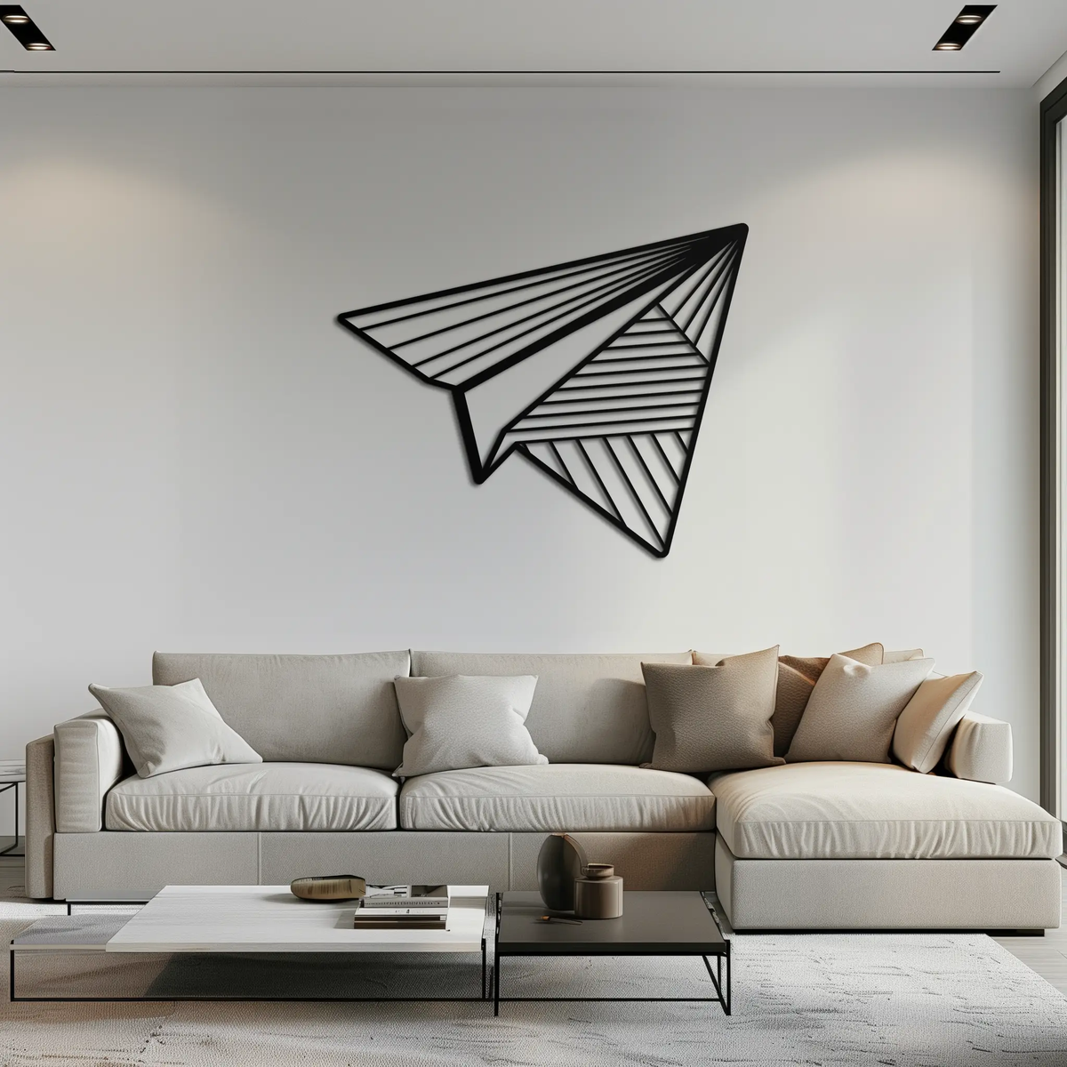 Paper Airplane Metal Wall Art – Minimalist Flight Silhouette Steel Decor for Modern and Whimsical Spaces- KAF340 by Enova Art