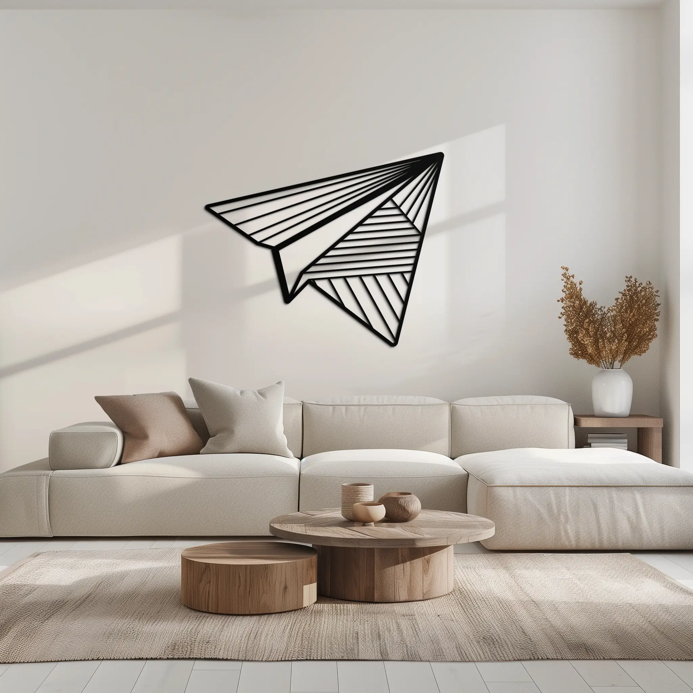 Paper Airplane Metal Wall Art – Minimalist Flight Silhouette Steel Decor for Modern and Whimsical Spaces- KAF340 by Enova Art