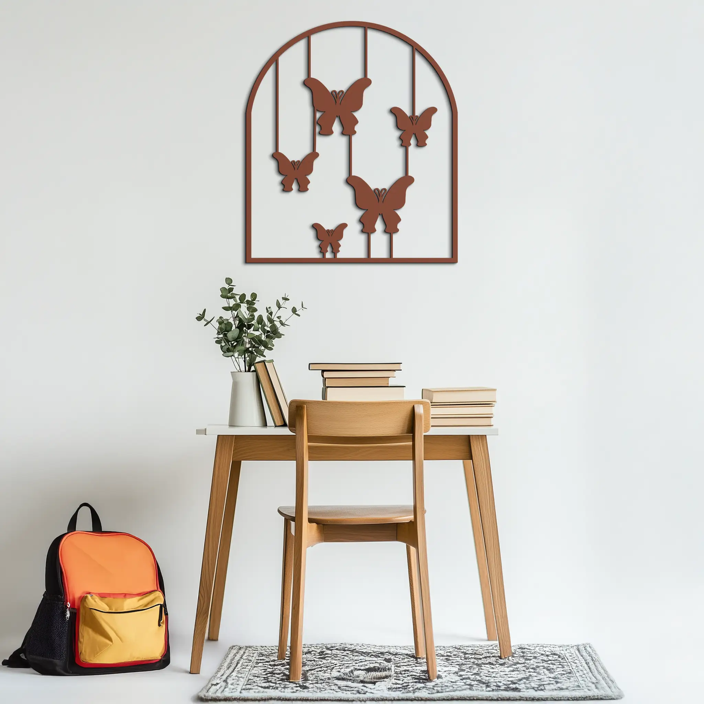 Butterfly Arch Metal Wall Art – Elegant Hanging Butterflies Silhouette for Modern Nature Decor- KAF361 by Enova Art