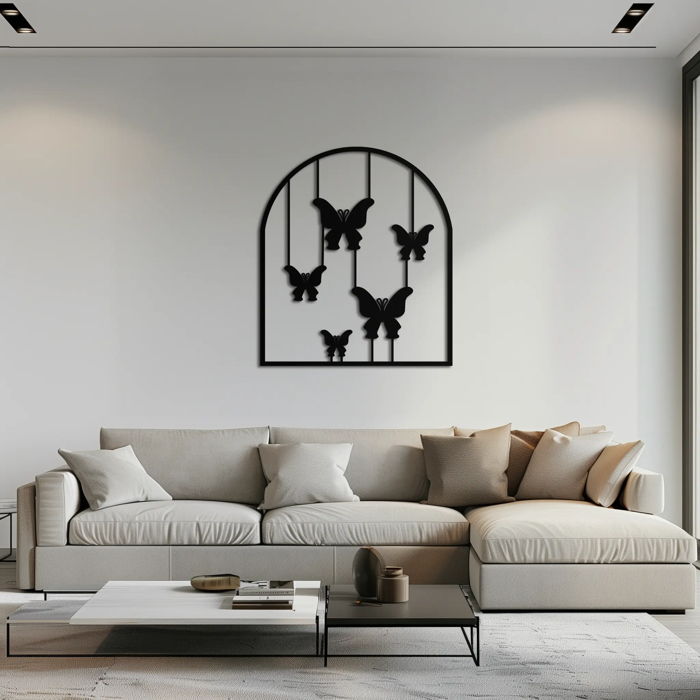 Butterfly Arch Metal Wall Art – Elegant Hanging Butterflies Silhouette for Modern Nature Decor- KAF361 by Enova Art