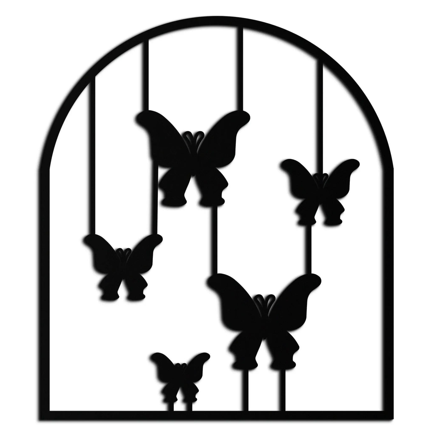 Butterfly Arch Metal Wall Art – Elegant Hanging Butterflies Silhouette for Modern Nature Decor- KAF361 by Enova Art