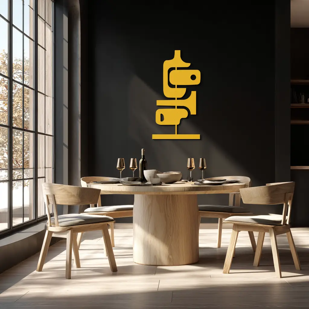 Modern Geometric Coffee Cup Metal Wall Art – Abstract Minimalist Design for Kitchen or Café Décor- KAF362 by Enova Art