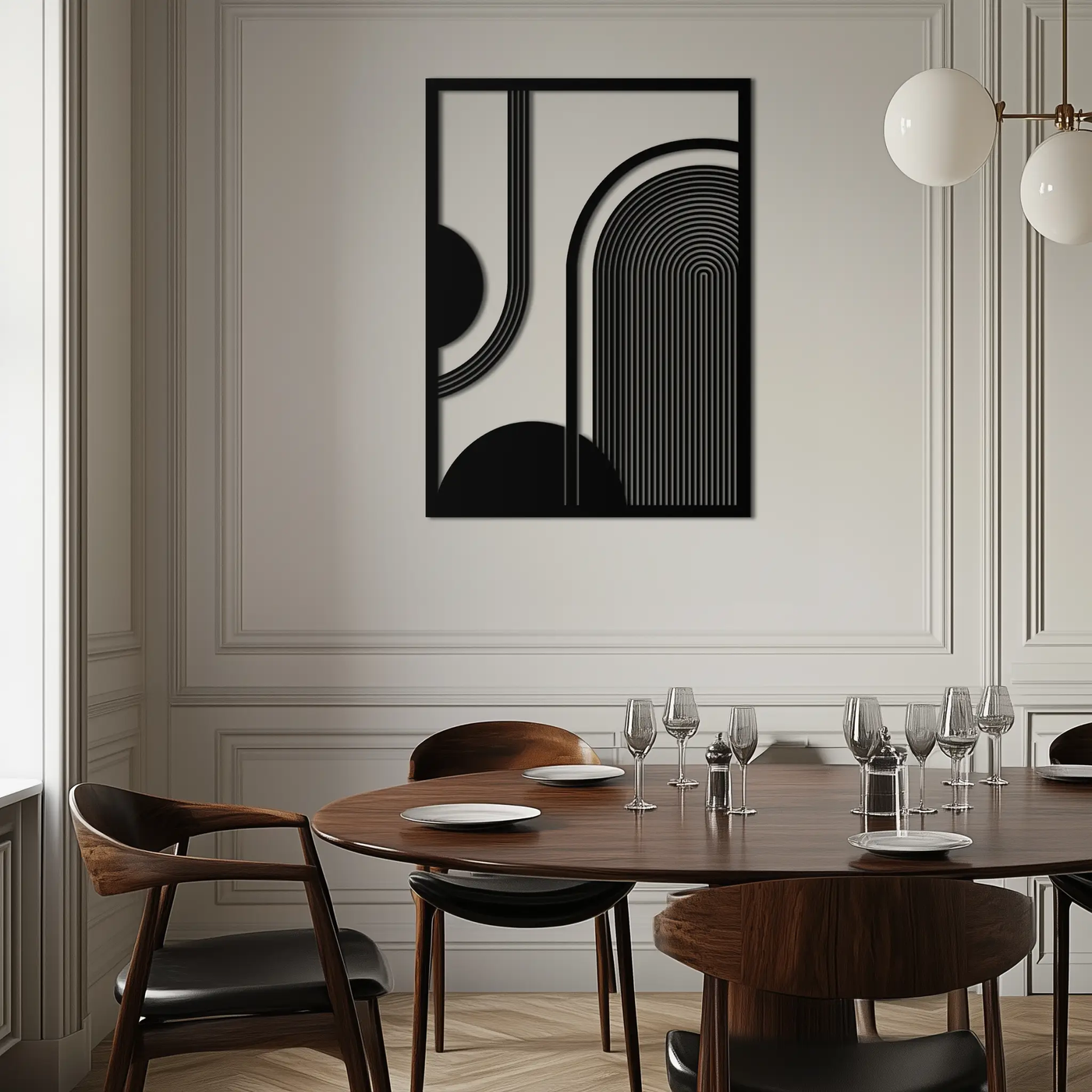 Geometric Half-Circle Metal Wall Art – Minimalist Arch & Shape Design- KAF365 by Enova Art
