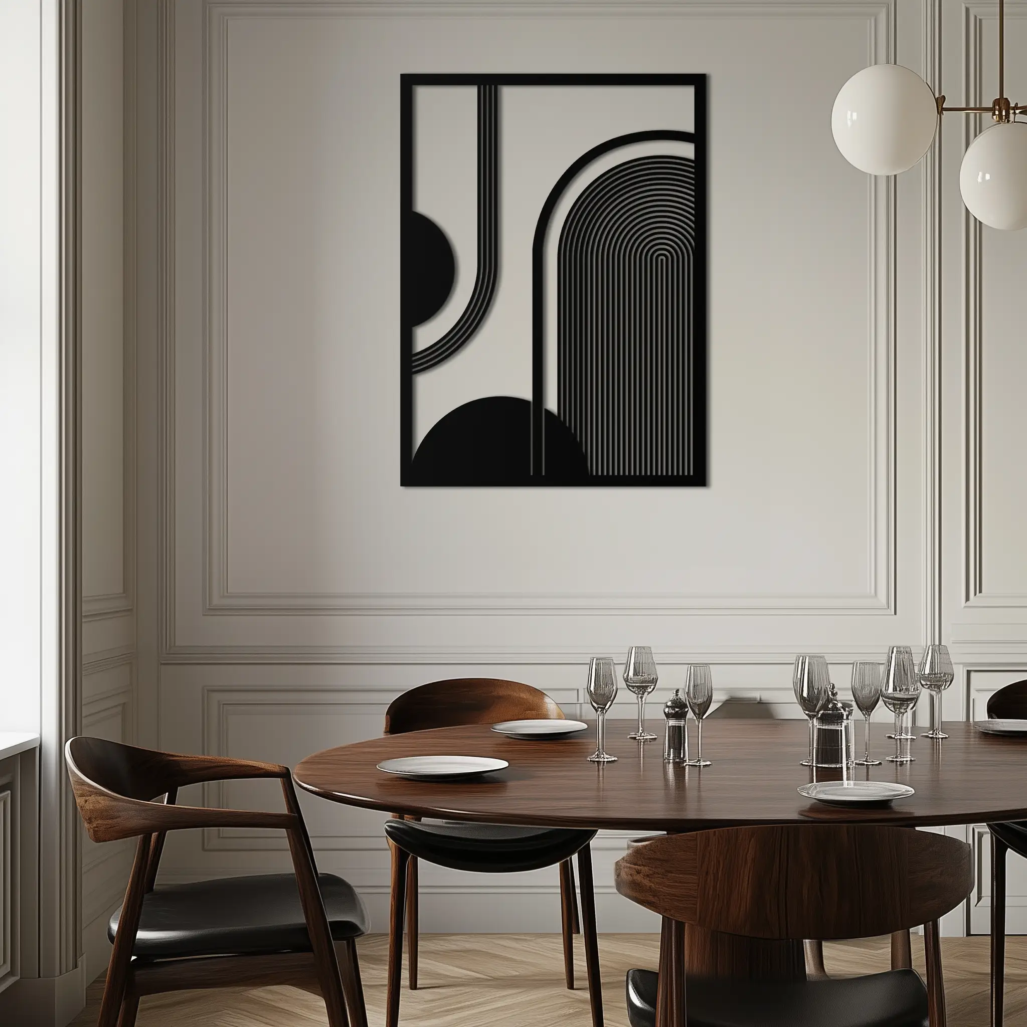 Geometric Half-Circle Metal Wall Art – Minimalist Arch & Shape Design- KAF365 by Enova Art