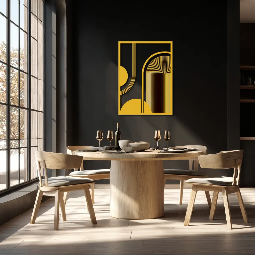 Geometric Half-Circle Metal Wall Art – Minimalist Arch & Shape Design- KAF365 by Enova Art
