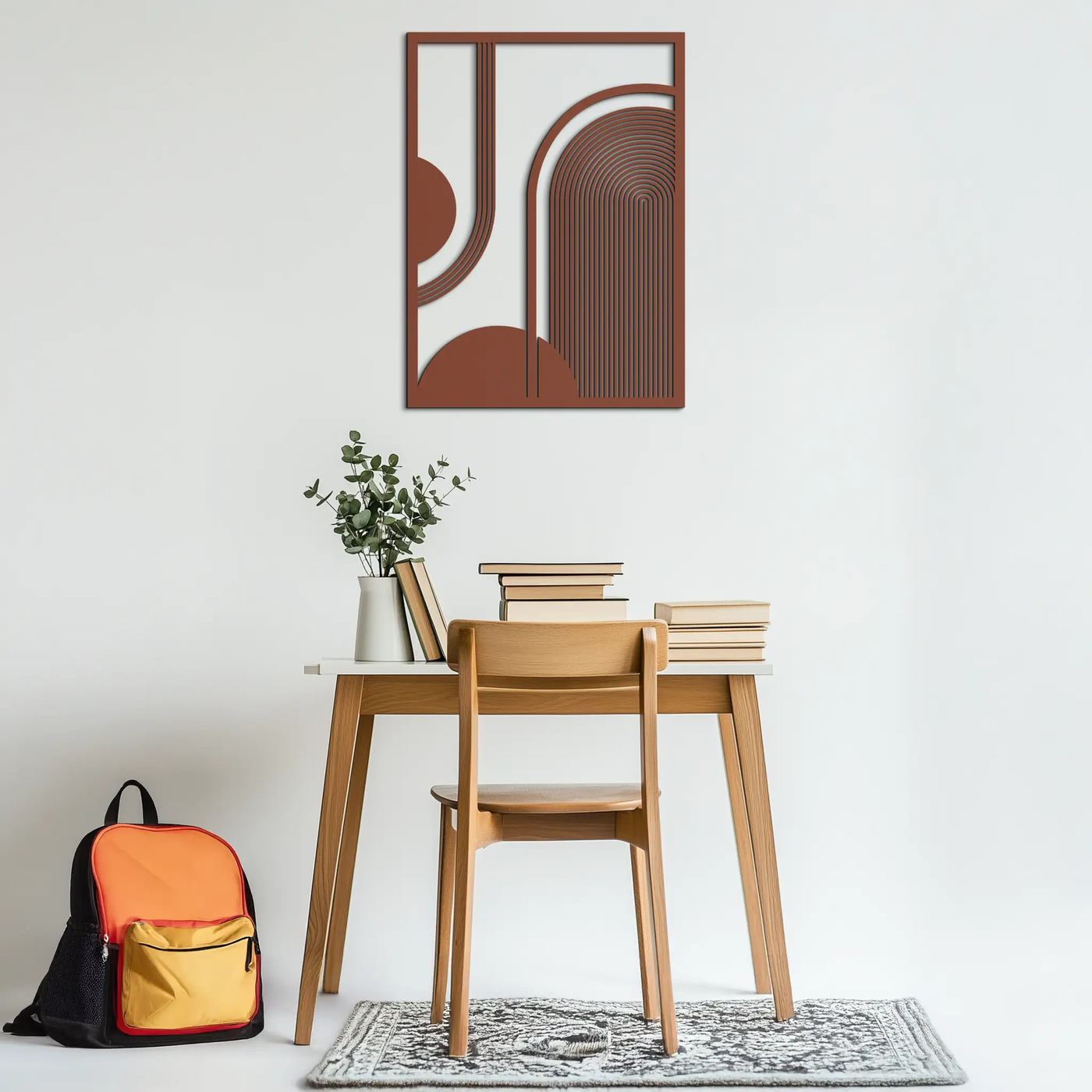 Geometric Half-Circle Metal Wall Art – Minimalist Arch & Shape Design- KAF365 by Enova Art