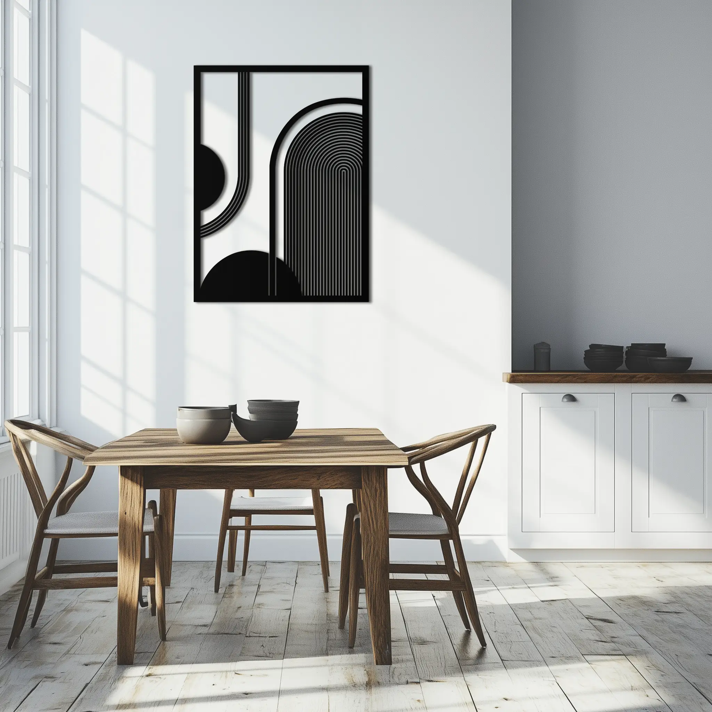 Geometric Half-Circle Metal Wall Art – Minimalist Arch & Shape Design- KAF365 by Enova Art
