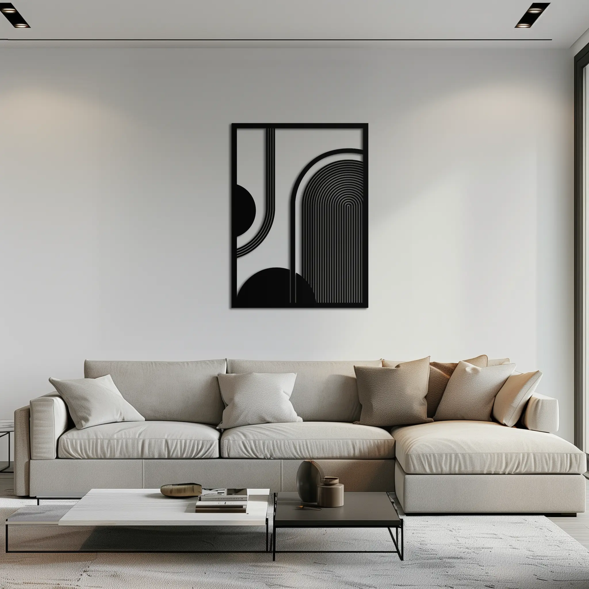 Geometric Half-Circle Metal Wall Art – Minimalist Arch & Shape Design- KAF365 by Enova Art