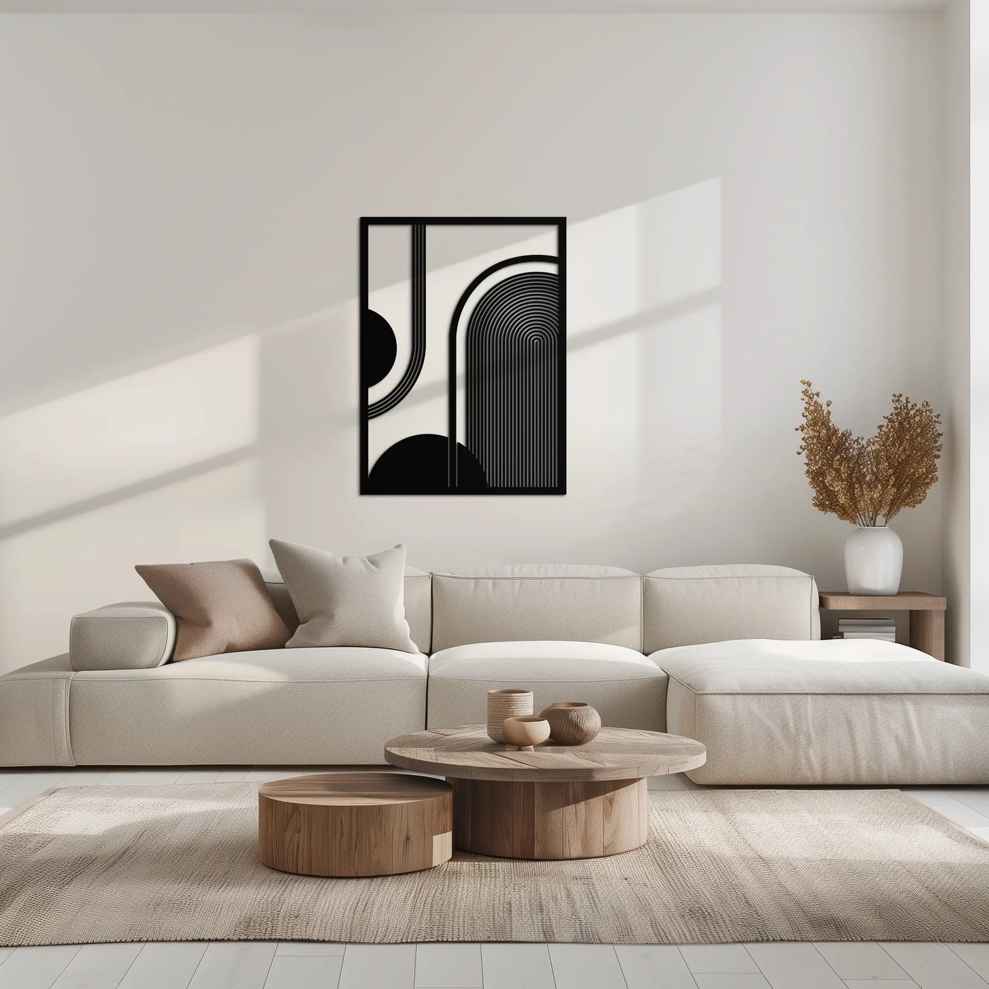 Geometric Half-Circle Metal Wall Art – Minimalist Arch & Shape Design- KAF365 by Enova Art