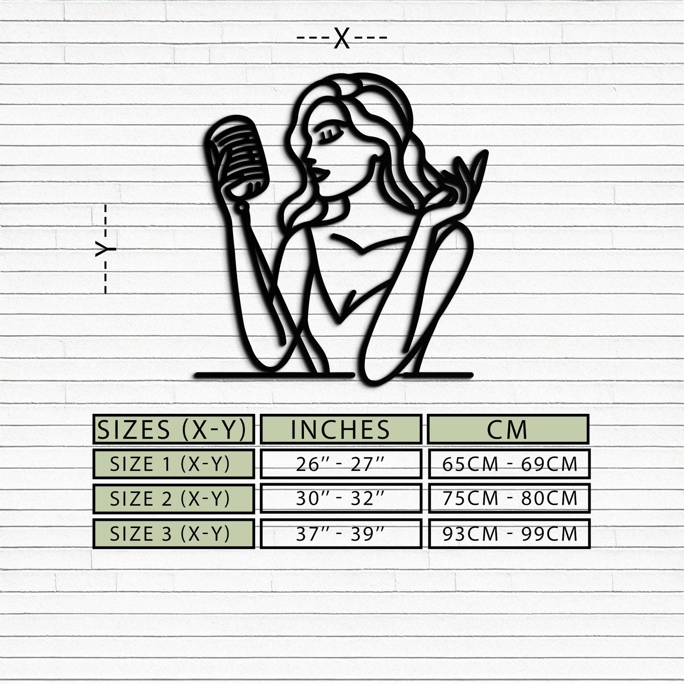 Singing Woman Metal Wall Art – Modern Female Vocalist Silhouette- KAF367 by Enova Art