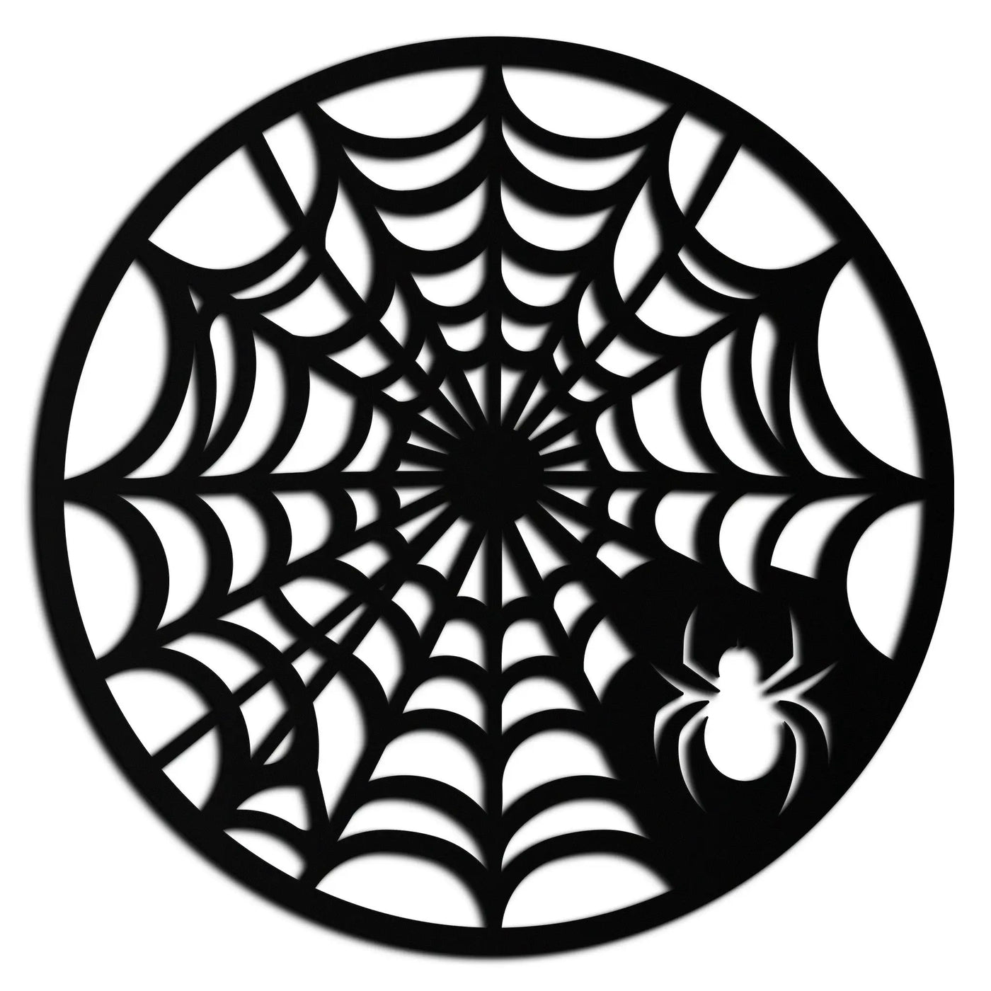 Spider Web Metal Wall Art – Round Halloween Spider Decoration- KAF372 by Enova Art