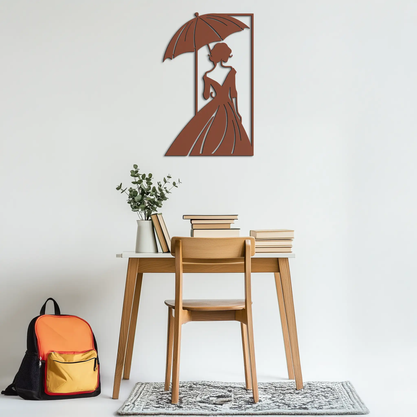 Modern Woman Silhouette Metal Wall Art – Elegant Female Figure Panel- KAF375 by Enova Art