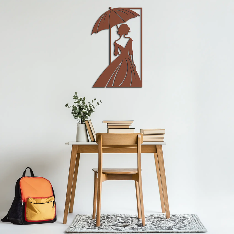 Modern Woman Silhouette Metal Wall Art – Elegant Female Figure Panel- KAF375 by Enova Art