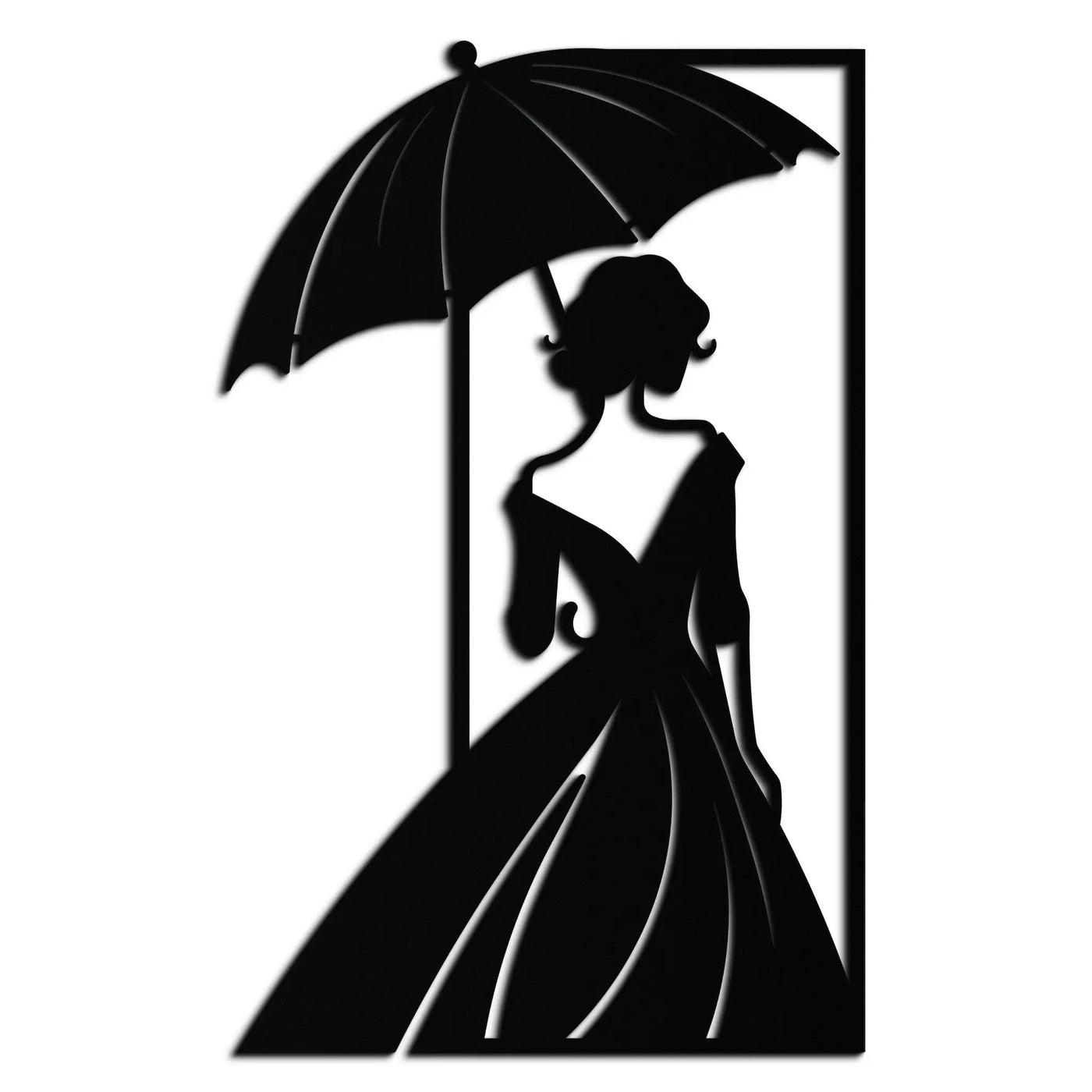 Modern Woman Silhouette Metal Wall Art – Elegant Female Figure Panel- KAF375 by Enova Art