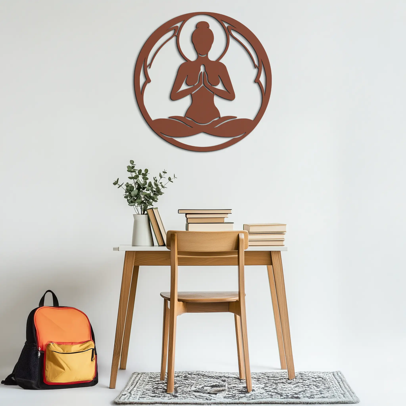 Yoga Silhouette Metal Wall Art – Meditative Zen Pose Decor for Mindful Spaces- KAF378 by Enova Art