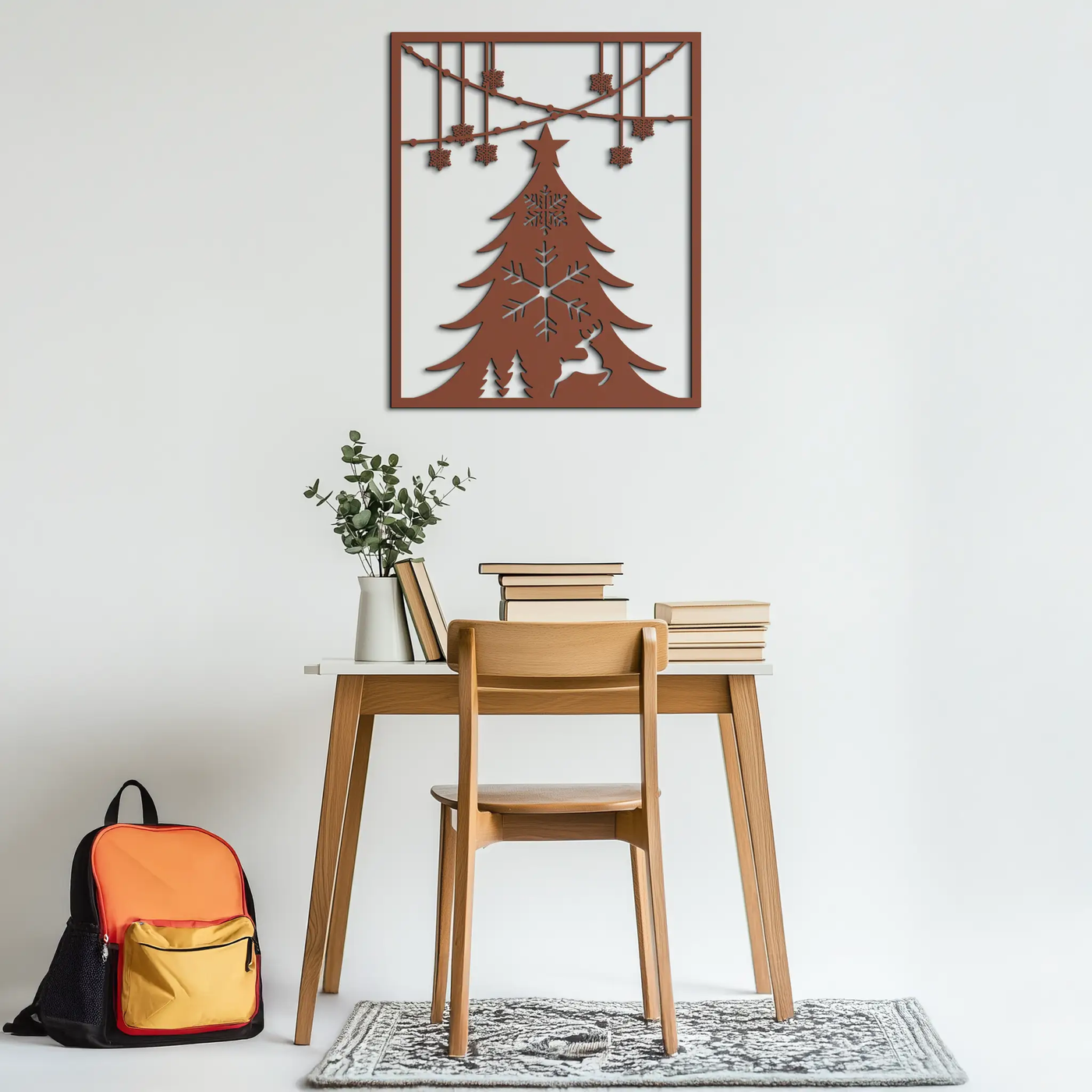 Christmas Tree Metal Wall Art – Elegant Holiday Silhouette Décor- KAF380 by Enova Art