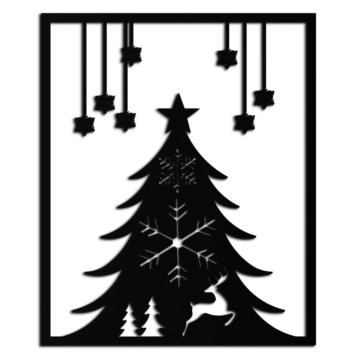 Christmas Tree Metal Wall Art – Elegant Holiday Silhouette Décor- KAF380 by Enova Art