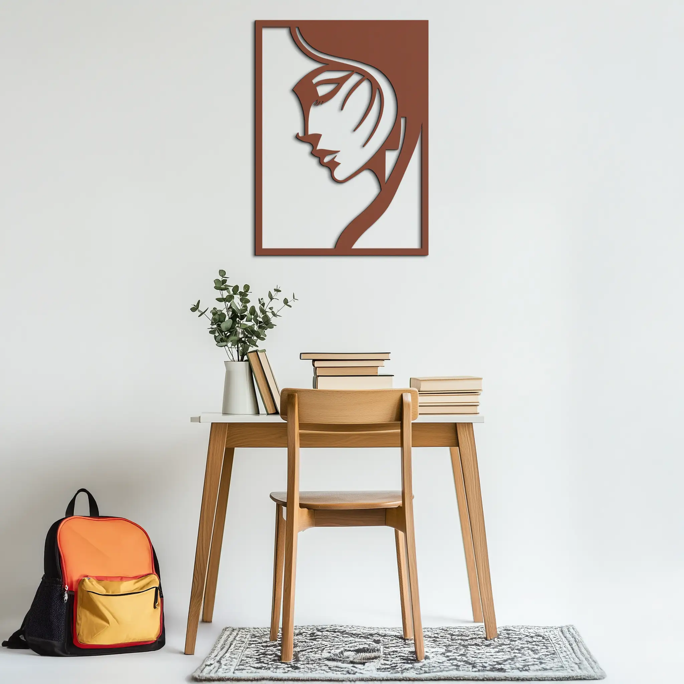 Elegant Woman Silhouette Metal Wall Art – Stylish Female Figure Home Decor- KAF381 by Enova Art