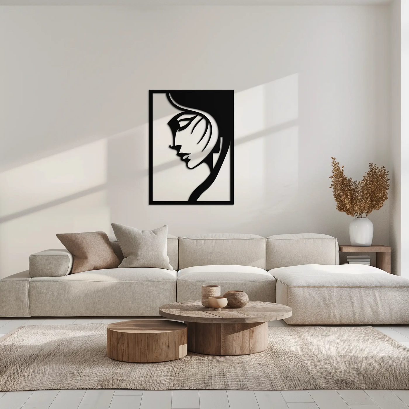 Elegant Woman Silhouette Metal Wall Art – Stylish Female Figure Home Decor- KAF381 by Enova Art