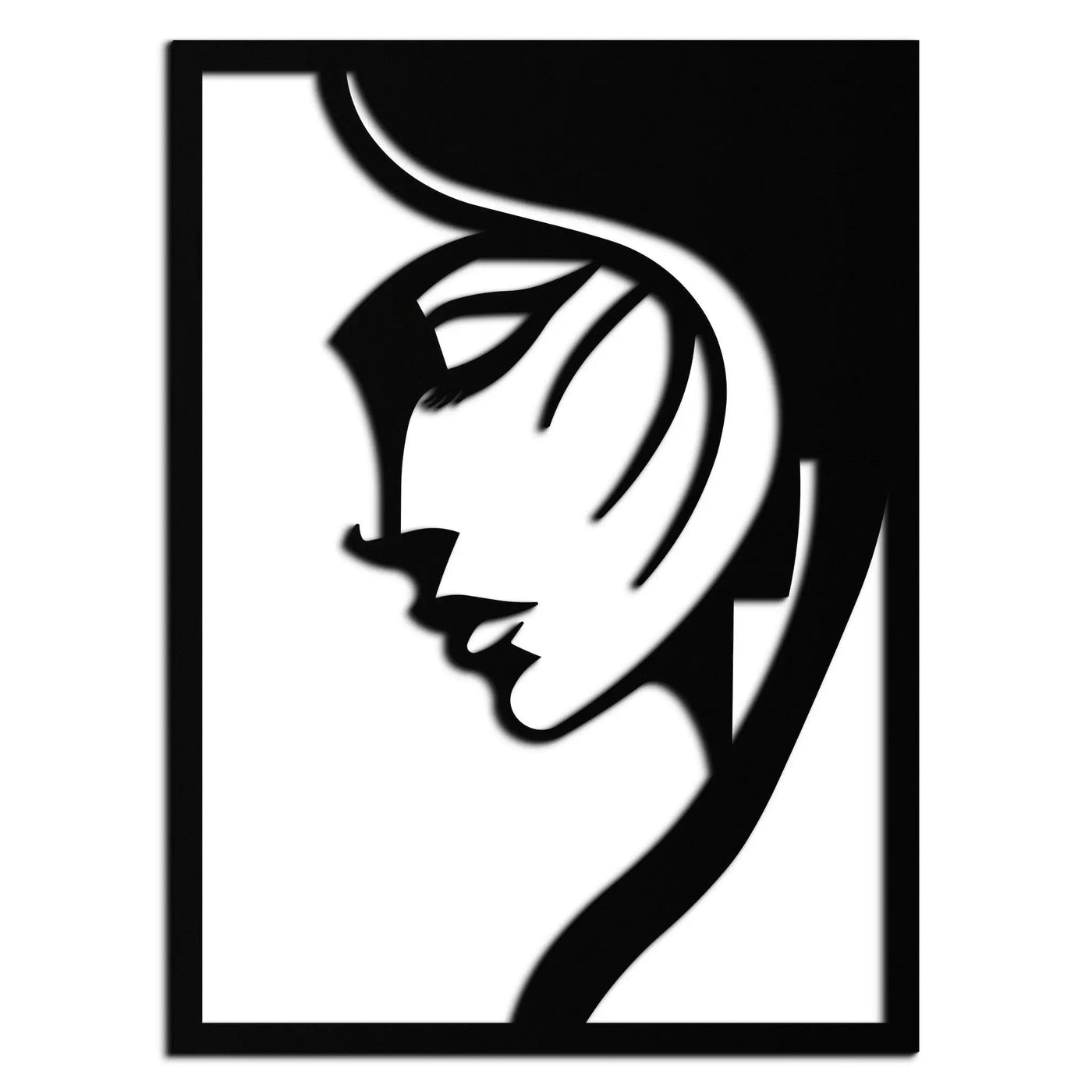 Elegant Woman Silhouette Metal Wall Art – Stylish Female Figure Home Decor- KAF381 by Enova Art