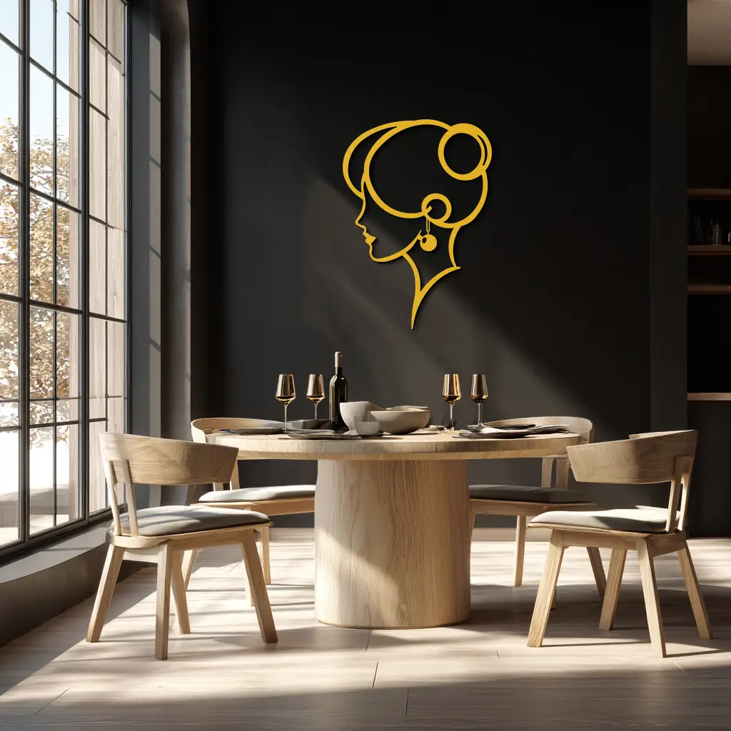 Elegant Woman Silhouette Metal Wall Art – Modern Female Figure Steel Decor- KAF382 by Enova Art