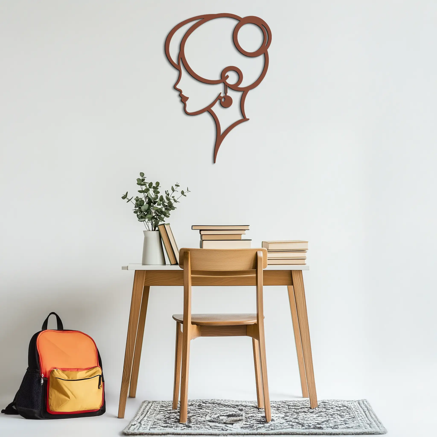 Elegant Woman Silhouette Metal Wall Art – Modern Female Figure Steel Decor- KAF382 by Enova Art