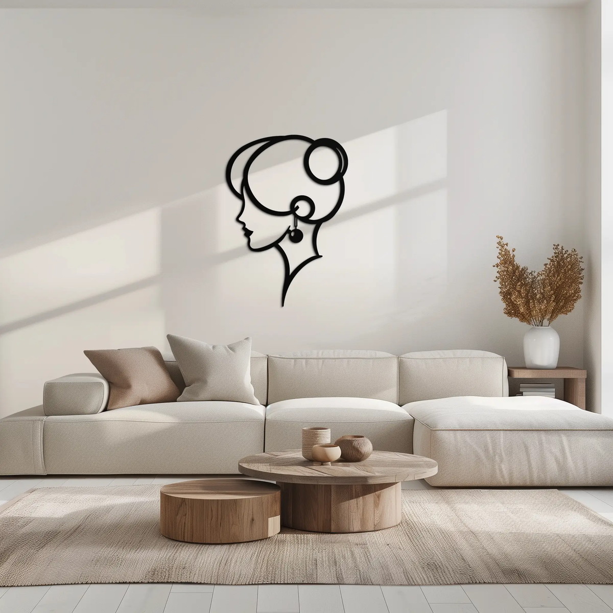 Elegant Woman Silhouette Metal Wall Art – Modern Female Figure Steel Decor- KAF382 by Enova Art