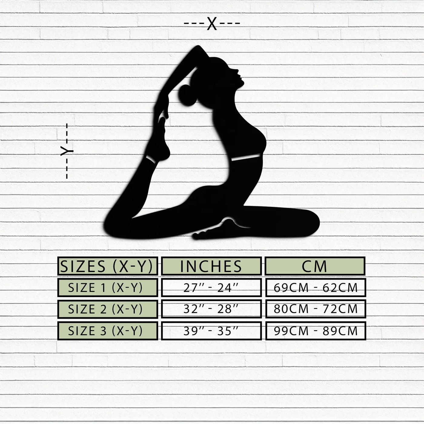 Kapotasana Pose Silhouette Metal Wall Art – Yoga-Inspired Minimalist Decor- KAF384 by Enova Art