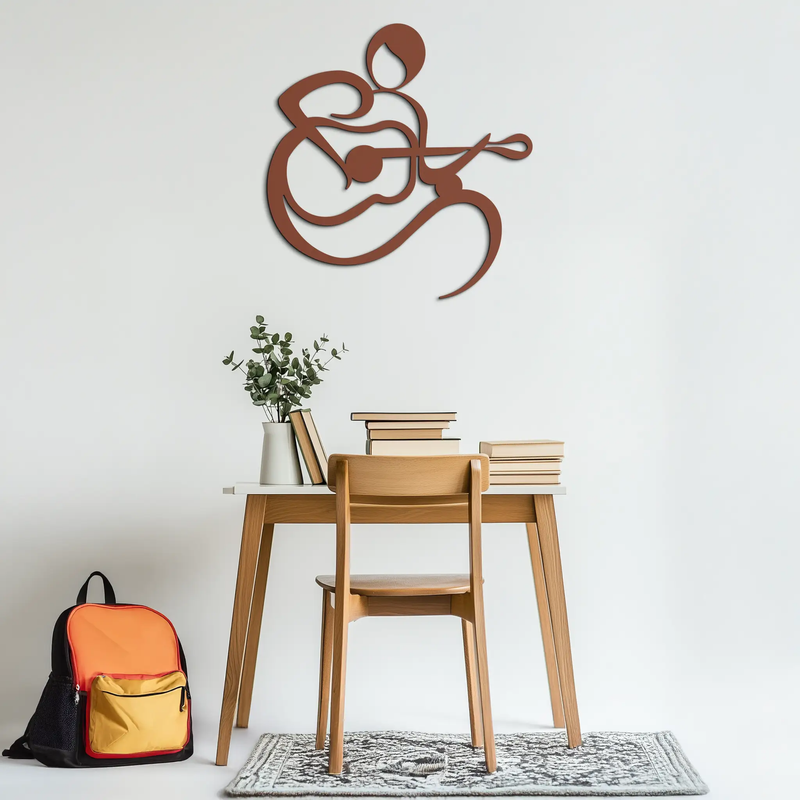 Guitarist Abstract Metal Wall Art – Minimal Black Wall Decoration- KAF388 by Enova Art