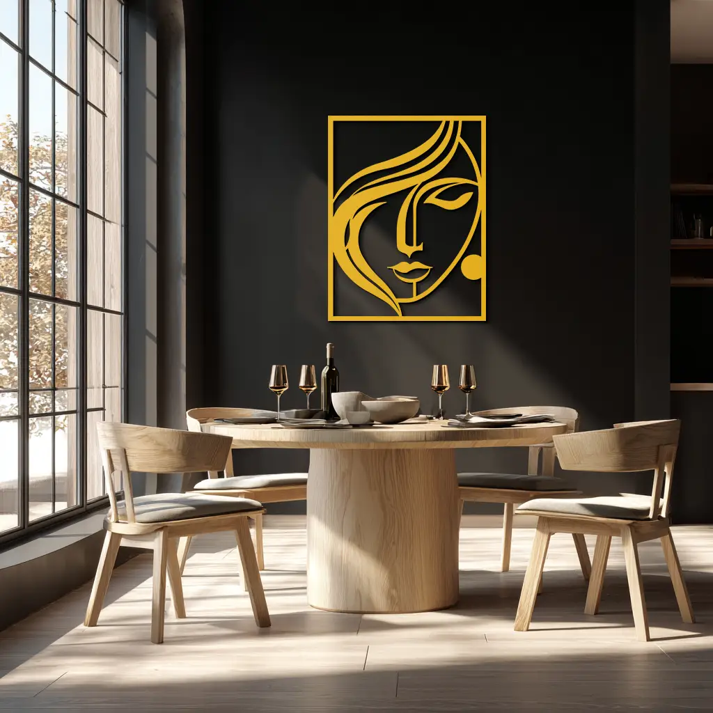 Woman Silhouette Metal Wall Art – Elegant Minimalist Female Figure Decor for Modern Spaces- KAF392 by Enova Art