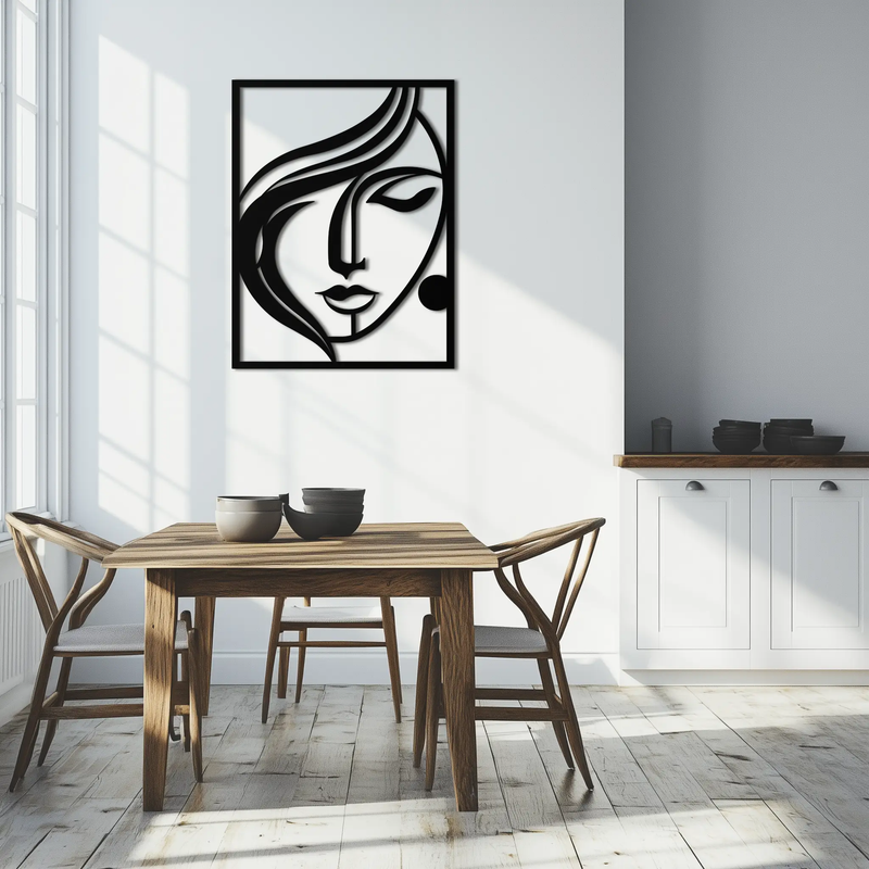 Woman Silhouette Metal Wall Art – Elegant Minimalist Female Figure Decor for Modern Spaces- KAF392 by Enova Art