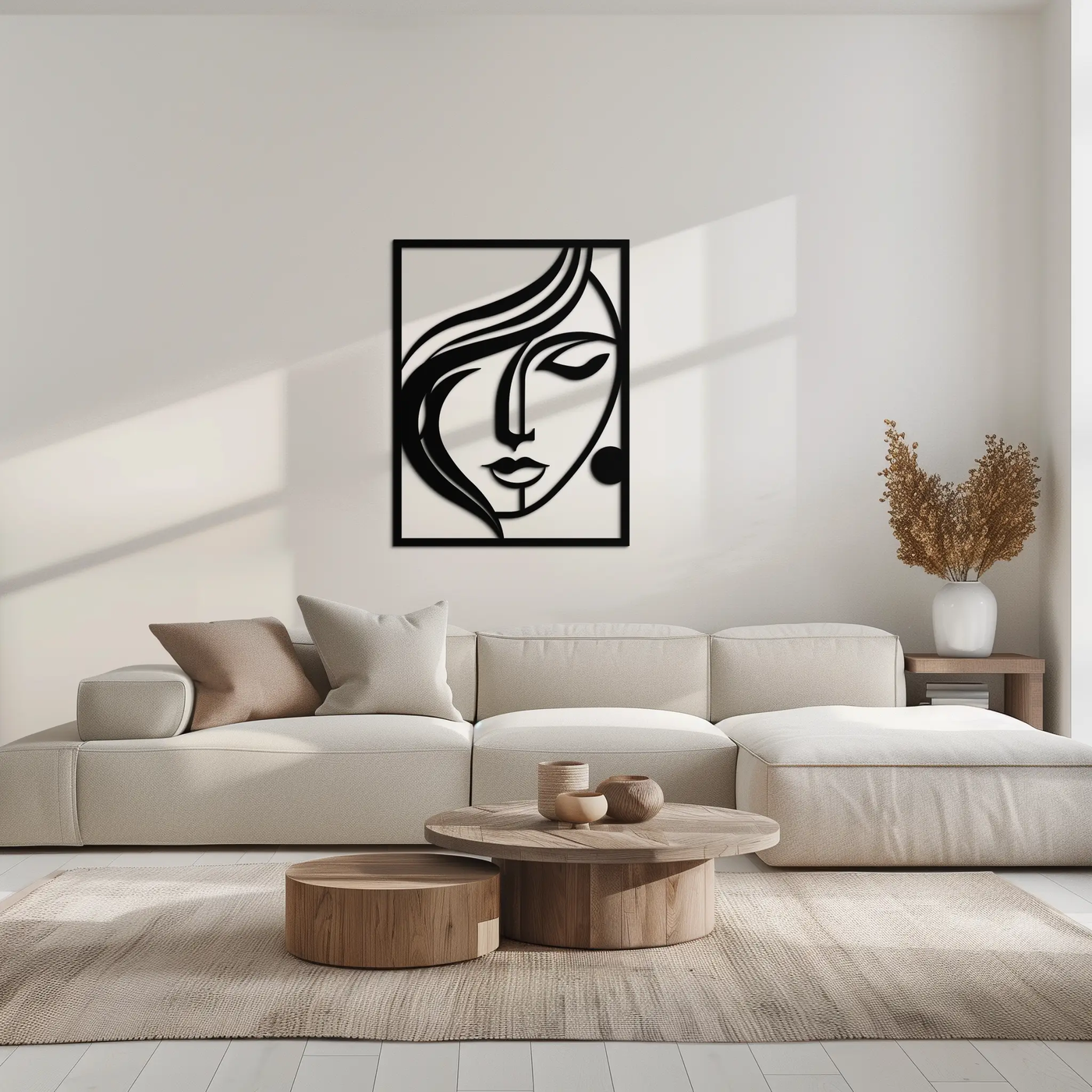 Woman Silhouette Metal Wall Art – Elegant Minimalist Female Figure Decor for Modern Spaces- KAF392 by Enova Art