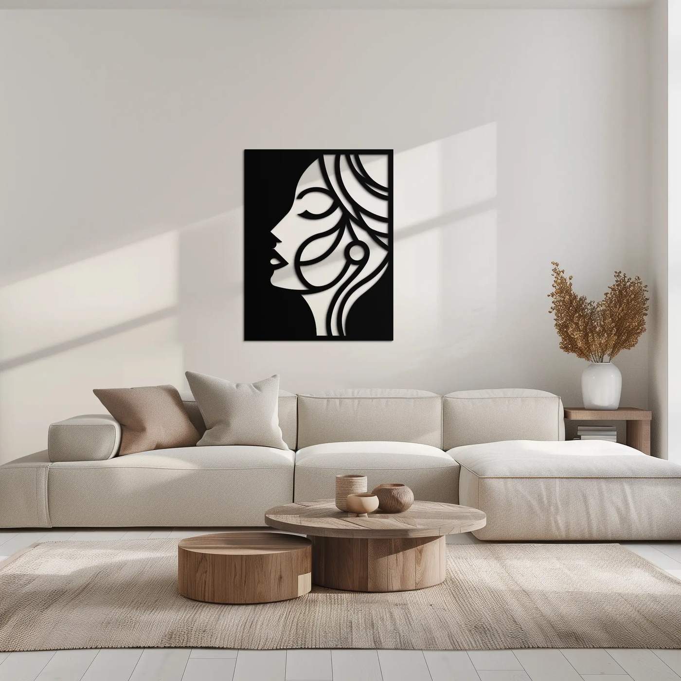 Female Silhouette Metal Wall Art – Elegant Abstract Woman Design for Modern Interiors- KAF393 by Enova Art