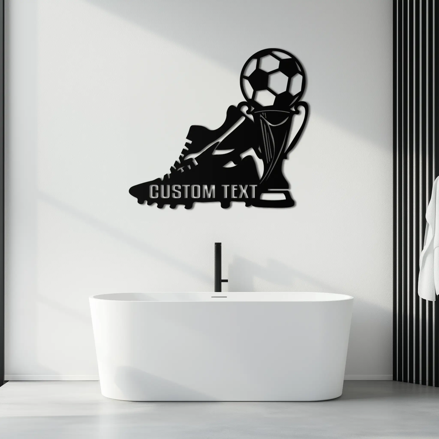 Custom Soccer Trophy and Cleat Metal Wall Art – Personalized Sports Decor for Athletes- KAF395 by Enova Art