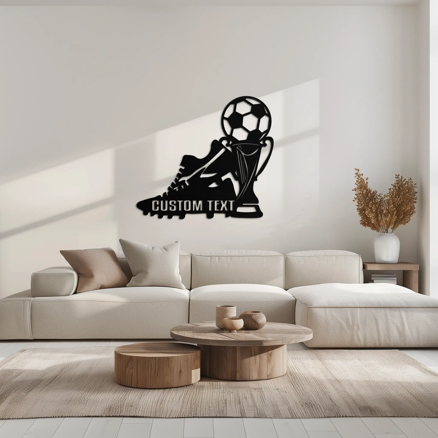 Custom Soccer Trophy and Cleat Metal Wall Art – Personalized Sports Decor for Athletes- KAF395 by Enova Art