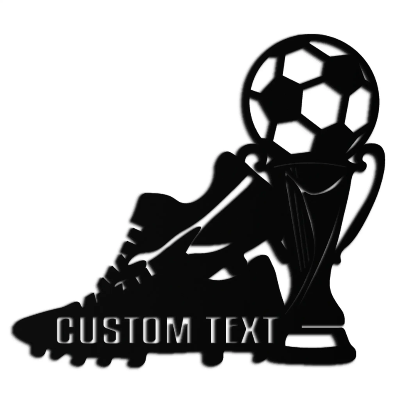 Custom Soccer Trophy and Cleat Metal Wall Art – Personalized Sports Decor for Athletes- KAF395 by Enova Art