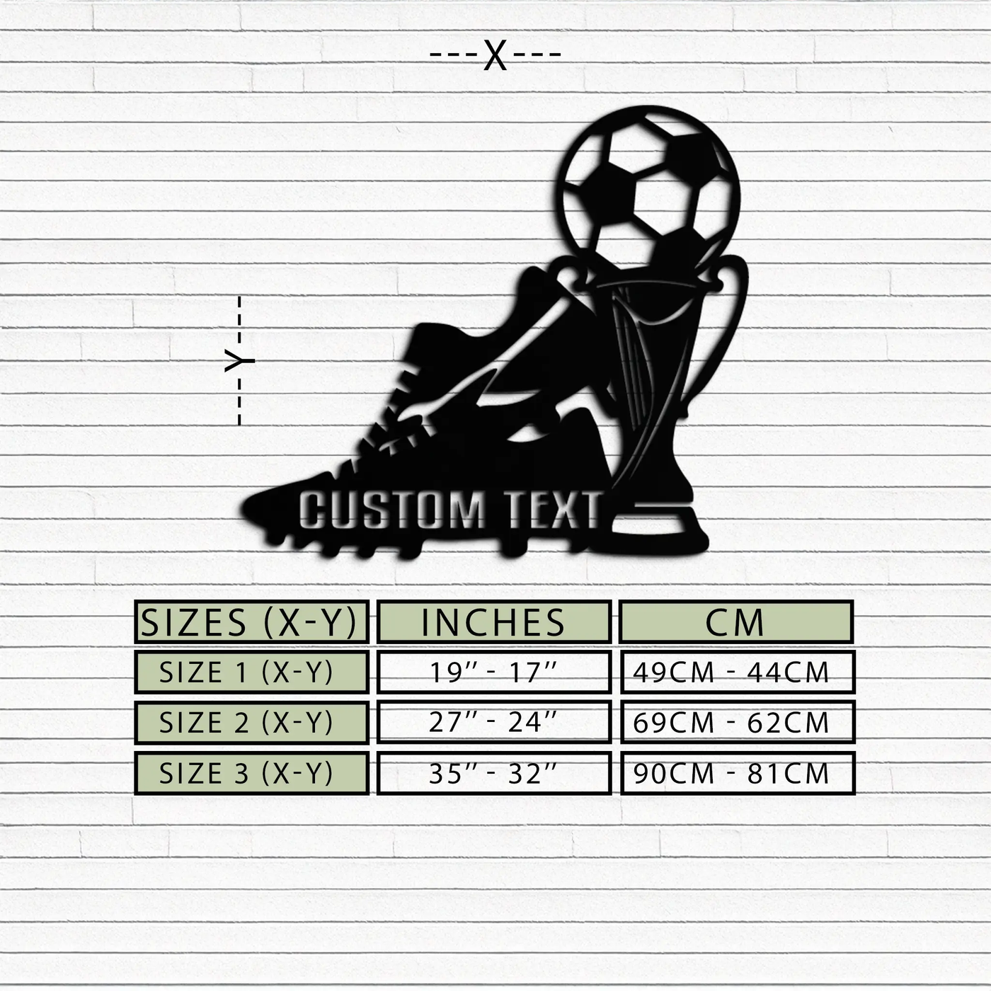 Custom Soccer Trophy and Cleat Metal Wall Art – Personalized Sports Decor for Athletes- KAF395 by Enova Art