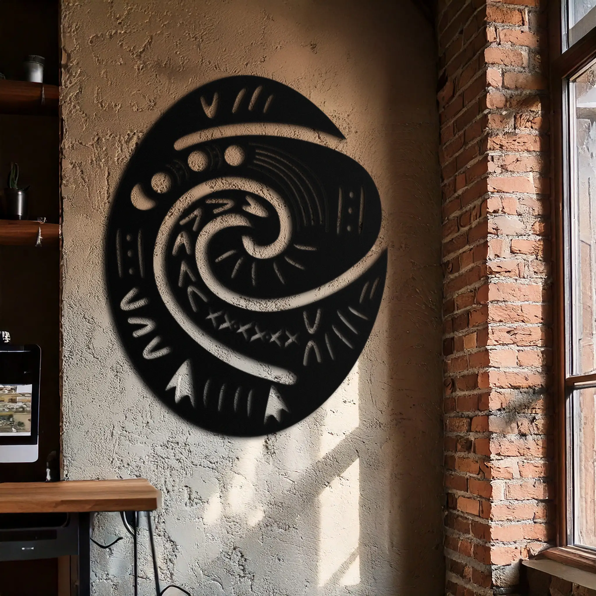 Te Fiti’s Heart Metal Wall Art – Polynesian Spiral Symbol Decor for Home- KAF406 by Enova Art