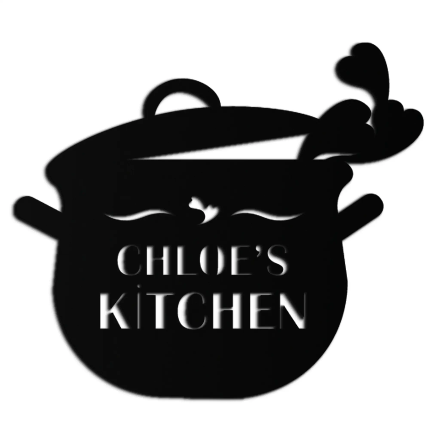 Cute Smiling Cooking Pot Metal Wall Art – Playful Kitchen Steel Decor with Heart Steam for Home and Café Interiors- KAF420 by Enova Art