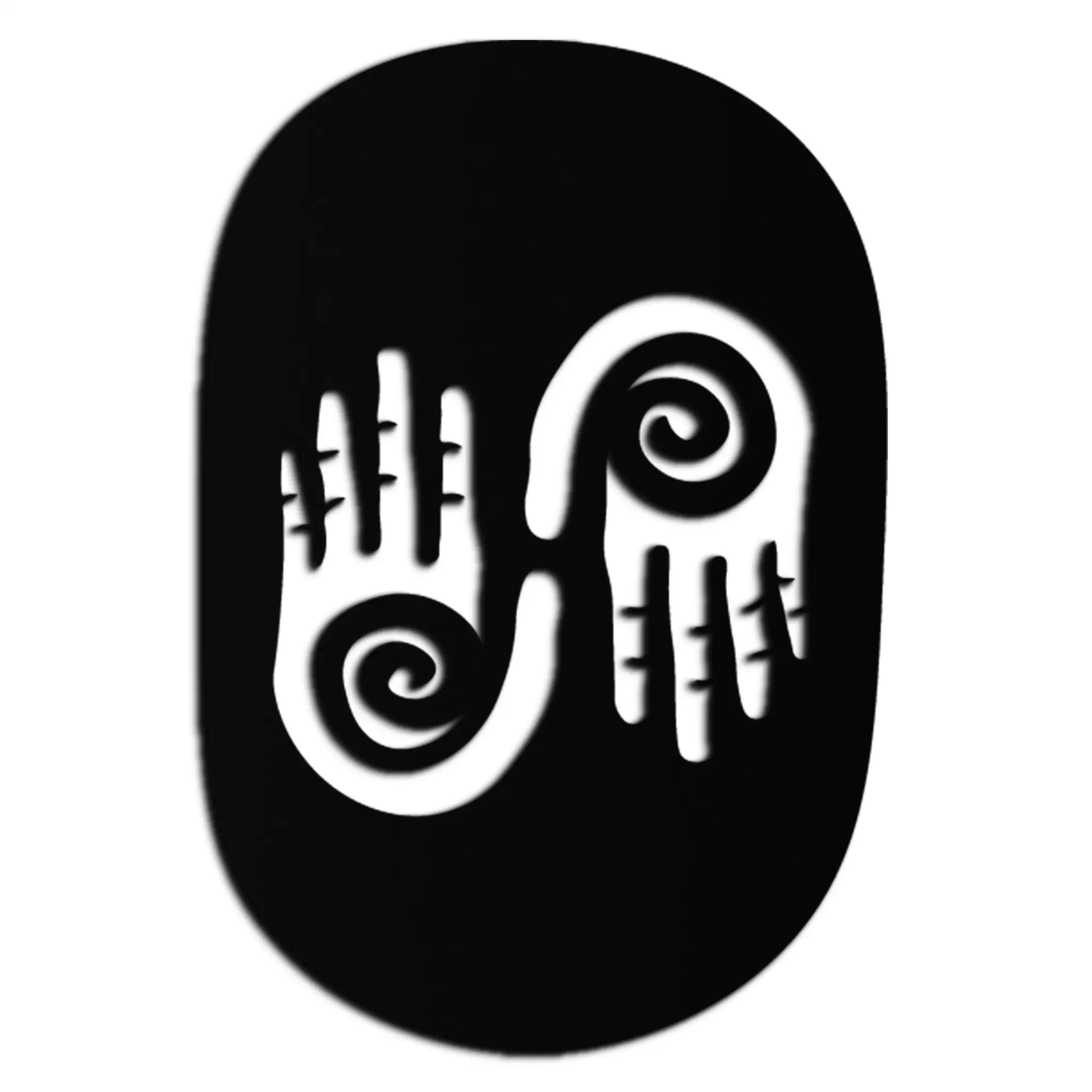 Abstract Spiral Hands Metal Wall Art – Mystical Black Steel Decor with Spiraled Palm Silhouette for Modern Interiors- KAF421 by Enova Art