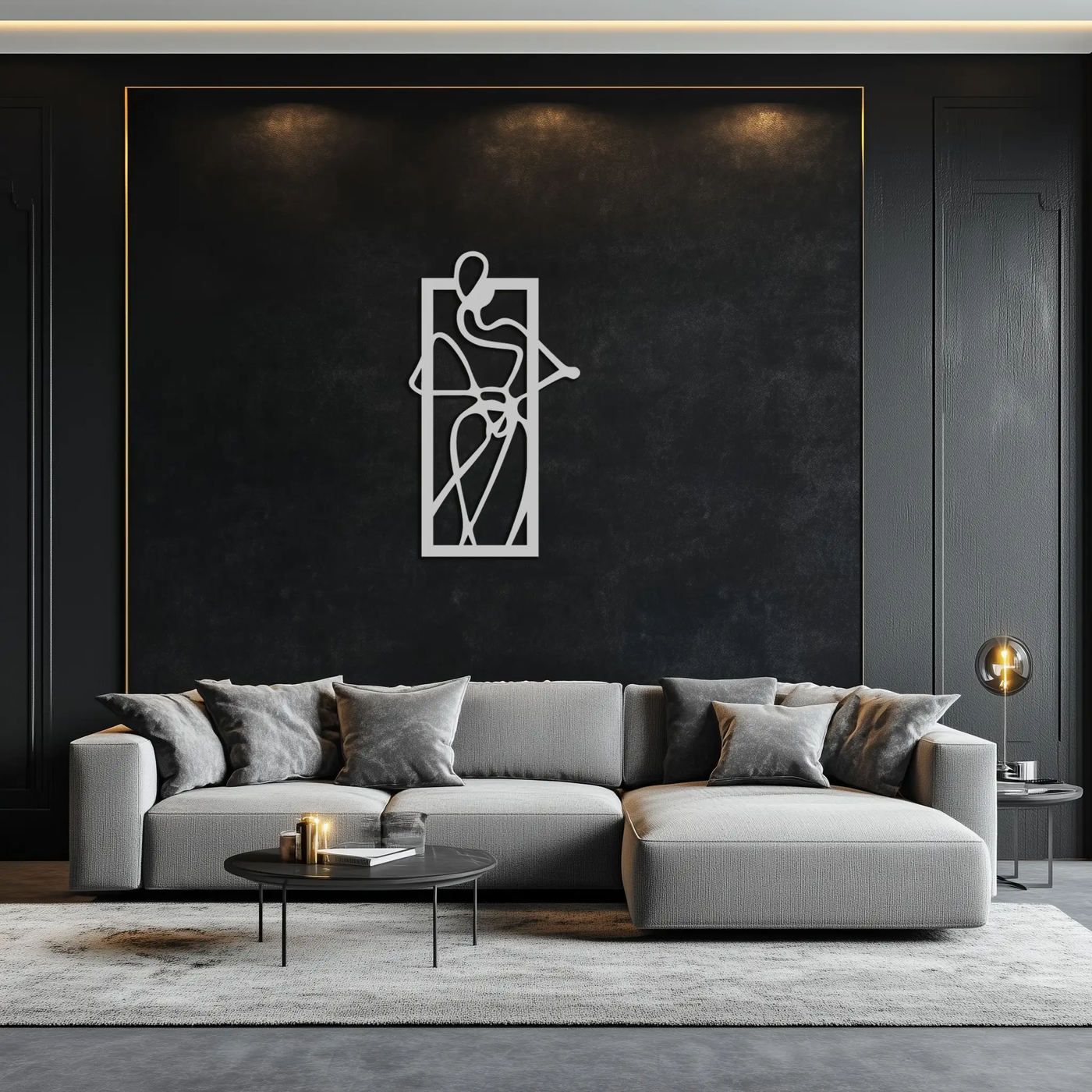 Minimalist Woman Line Art Metal Wall Decor – Abstract Feminine Silhouette Black Steel Artwork for Modern Interiors- KAF437 by Enova Art
