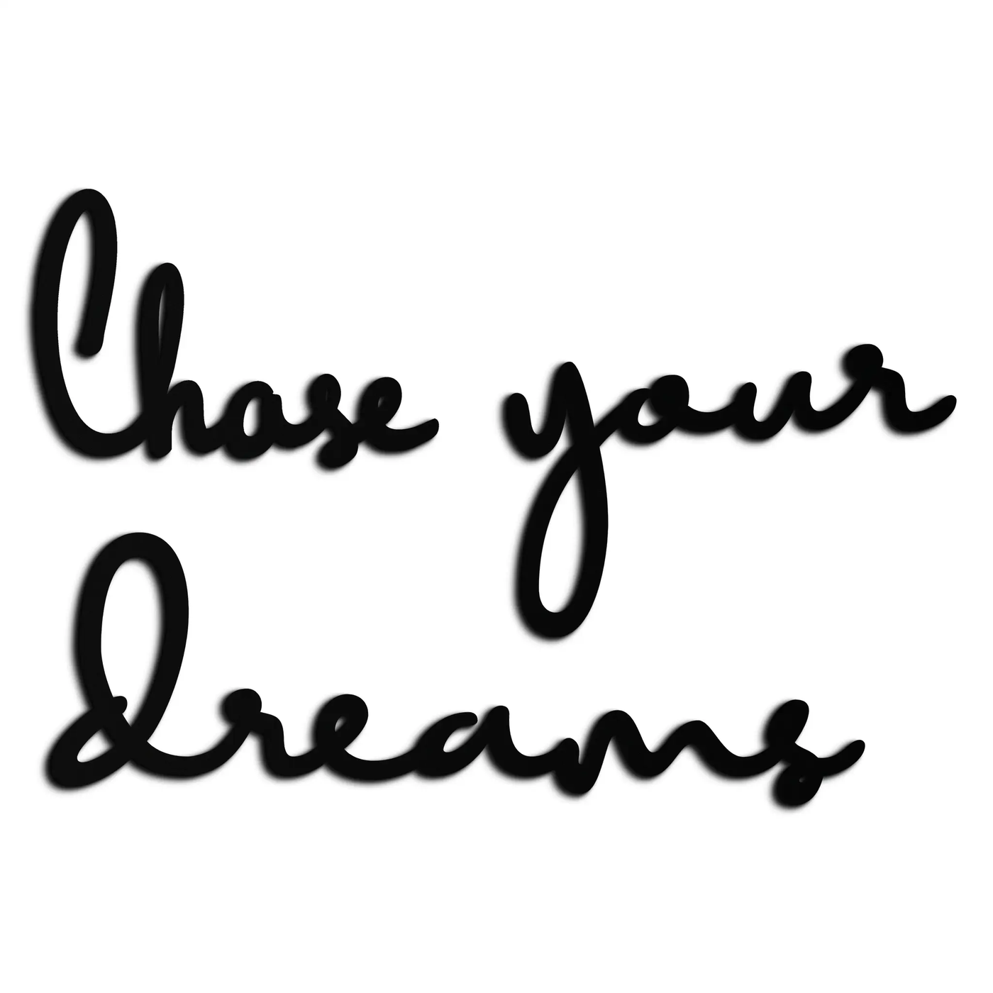 Chase Your Dreams Quote Metal Wall Art – Inspirational Word Sign in Black for Home and Office Decor- KAF454 by Enova Art