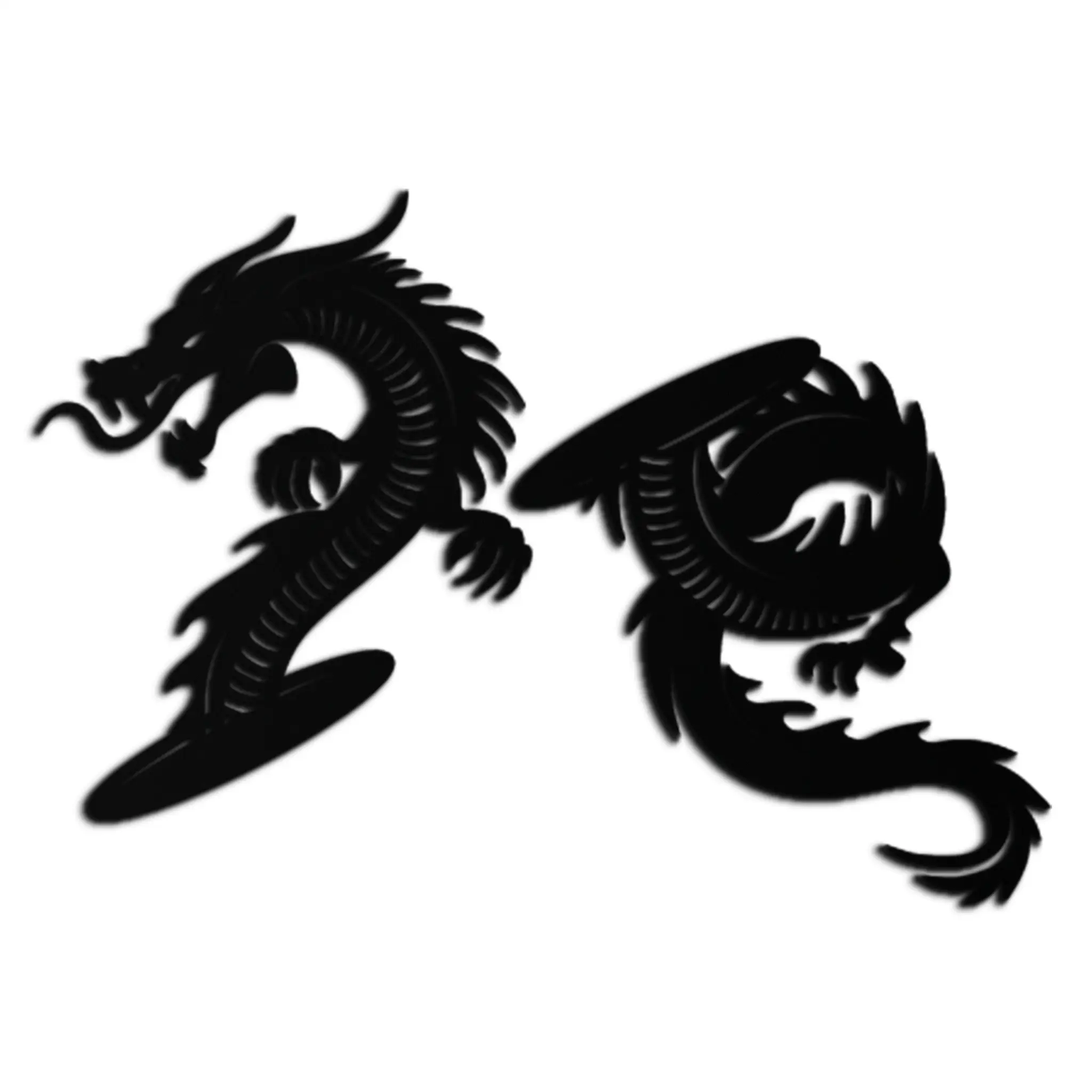 Yin Yang Dragon Duo Metal Wall Art – Eastern-Inspired Black Steel Decor for Modern, Zen and Asian-Themed Interiors- KAF464 by Enova Art