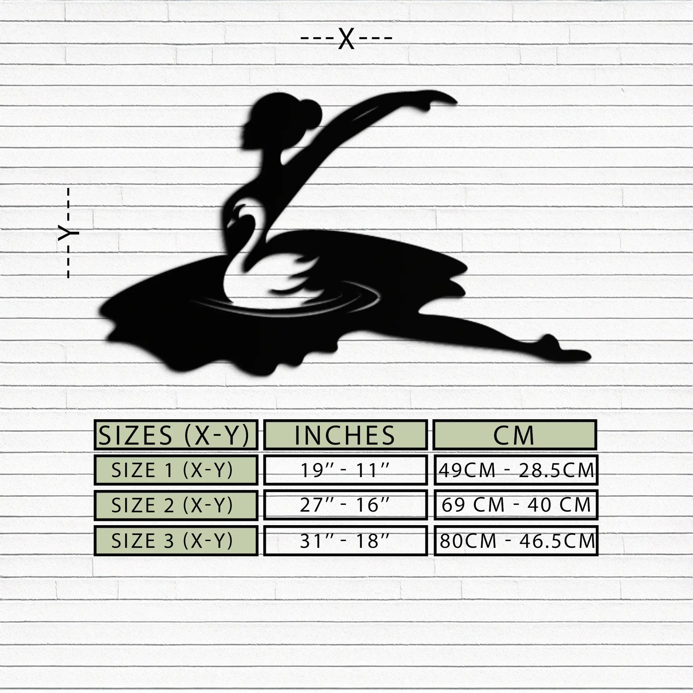 Ballet Dancer with Swan Silhouette Metal Wall Art – Elegant Black Steel Decor for Ballet Studios, Bedrooms, and Living Spaces- KAF466 by Enova Art