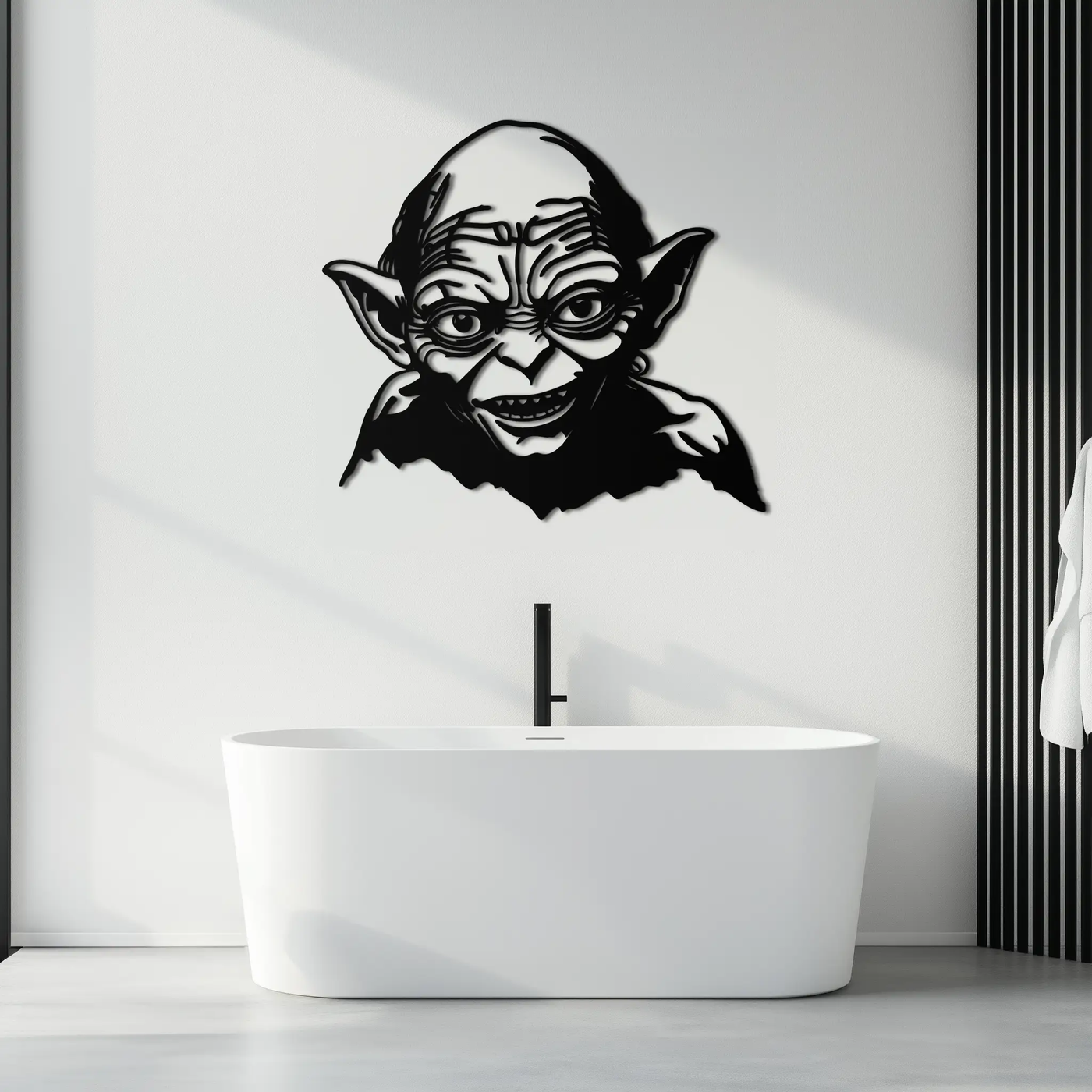 Gollum Metal Wall Art - Fantasy-Inspired Steel Silhouette for Movie Lovers - KAF467 by Enova Art