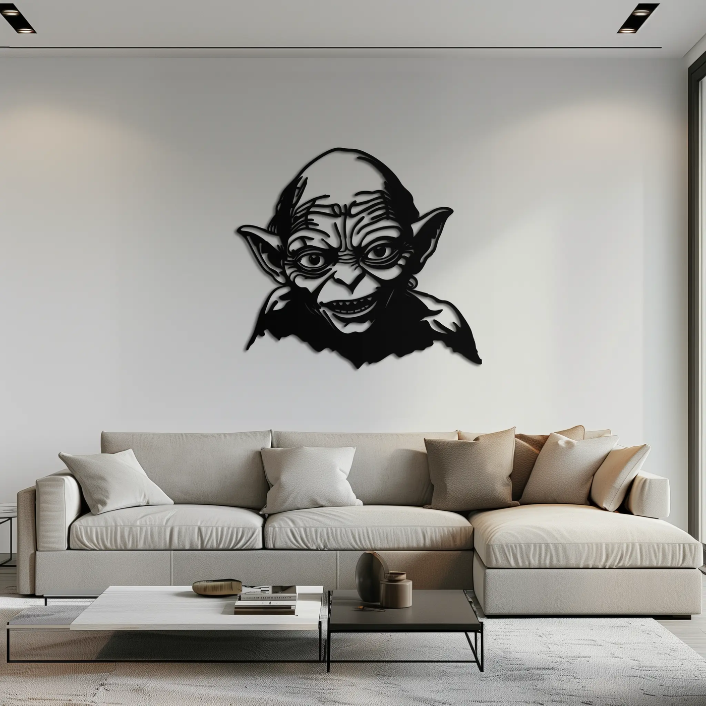 Gollum Metal Wall Art - Fantasy-Inspired Steel Silhouette for Movie Lovers - KAF467 by Enova Art