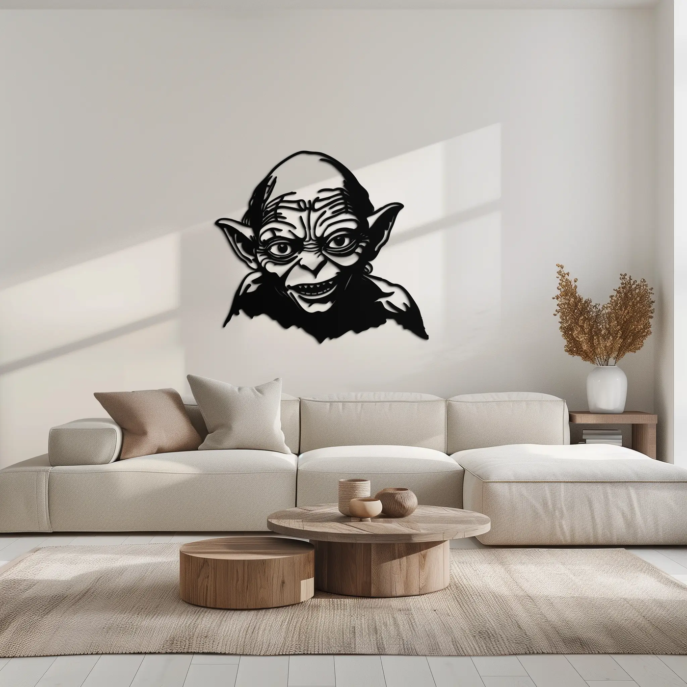 Gollum Metal Wall Art - Fantasy-Inspired Steel Silhouette for Movie Lovers - KAF467 by Enova Art