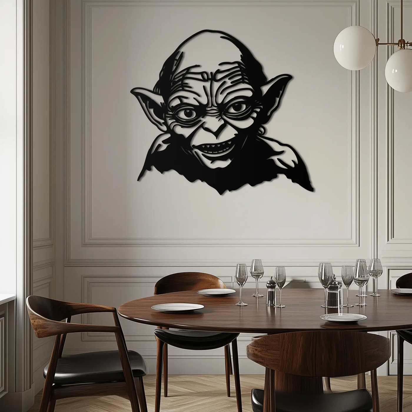 Gollum Metal Wall Art - Fantasy-Inspired Steel Silhouette for Movie Lovers - KAF467 by Enova Art